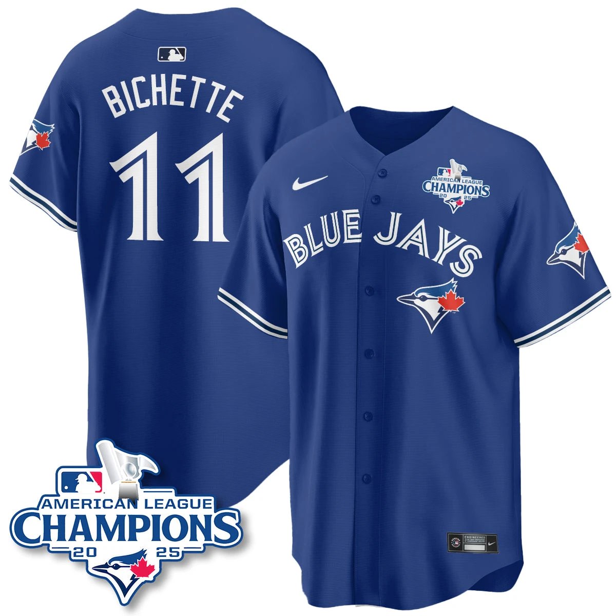 Toronto Blue Jays 2025 American League Champions Jersey - All Stitched by Toronto Blue Jays