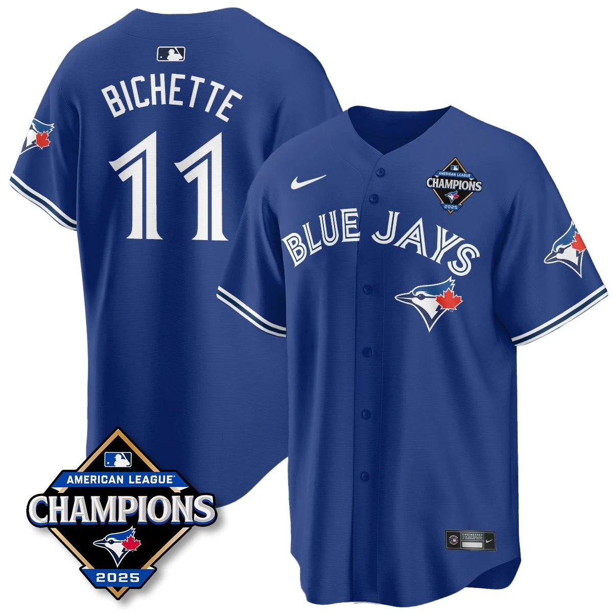 Toronto Blue Jays 2025 American League Champions Jersey - All Stitched by Toronto Blue Jays