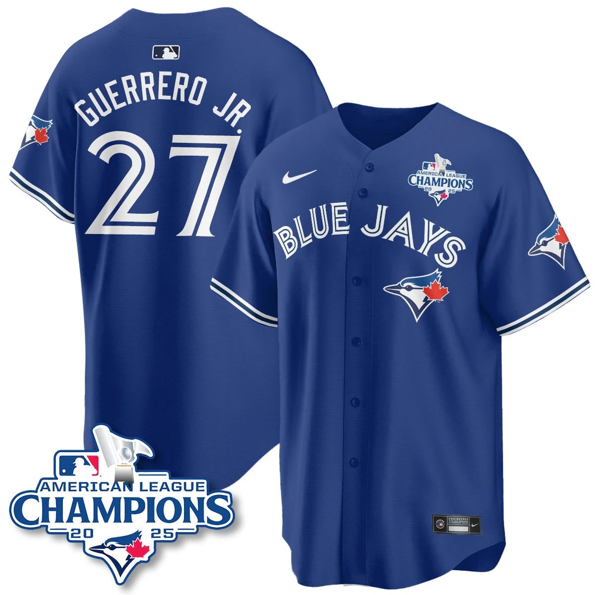 Toronto Blue Jays 2025 American League Champions Jersey - All Stitched by Toronto Blue Jays