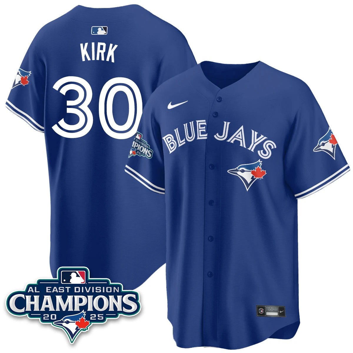 Toronto Blue Jays AL East Division Champions Jersey - All Stitched by Toronto Blue Jays