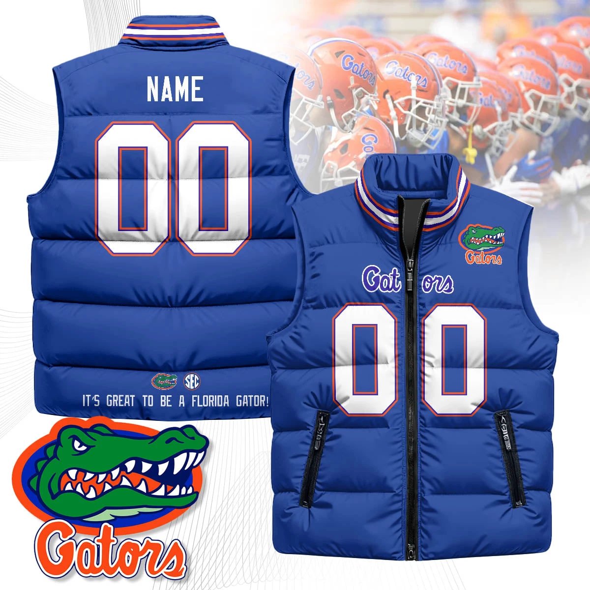 Personalized Florida Gators Unisex Puffer Vest by Florida Gators