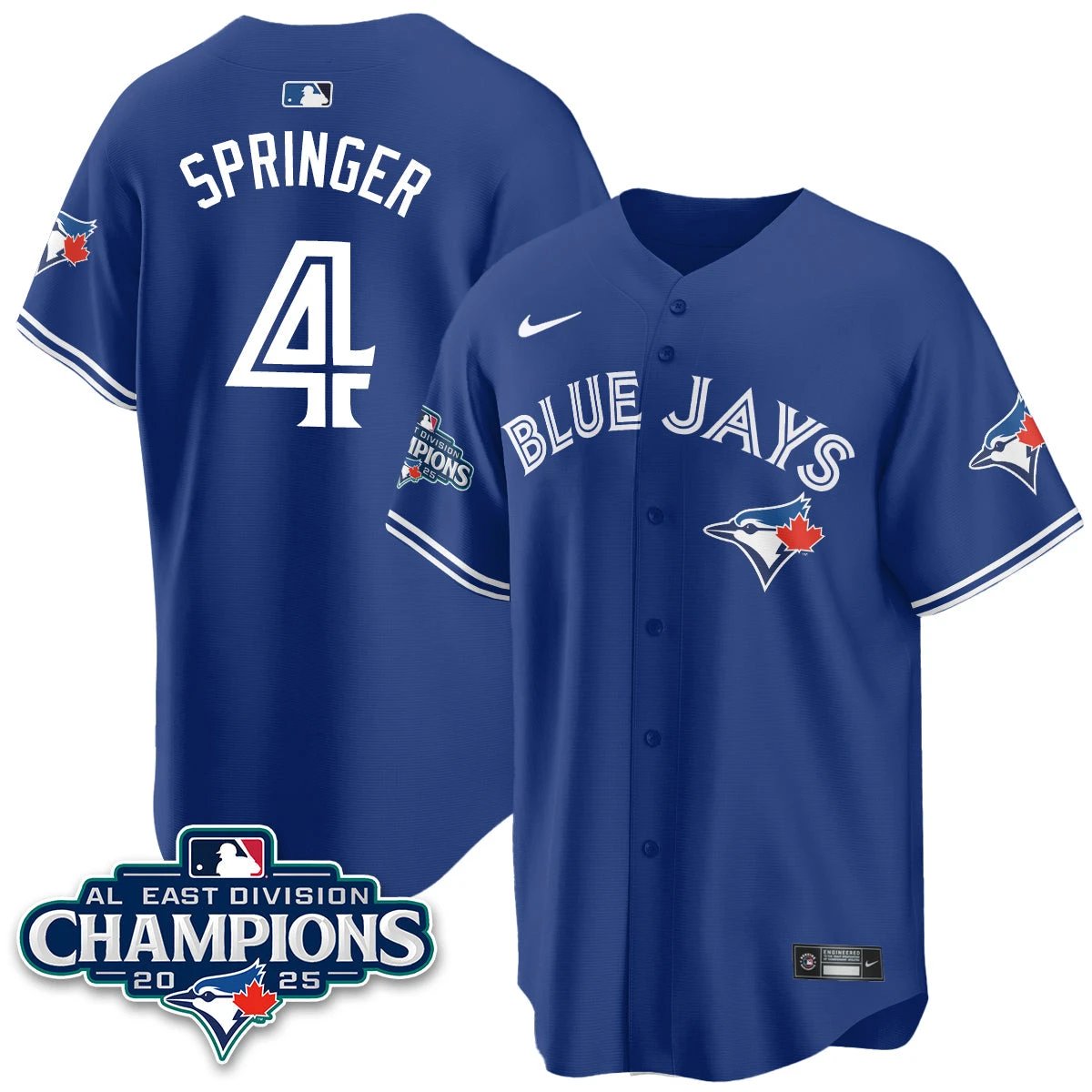 Toronto Blue Jays AL East Division Champions Jersey - All Stitched by Toronto Blue Jays