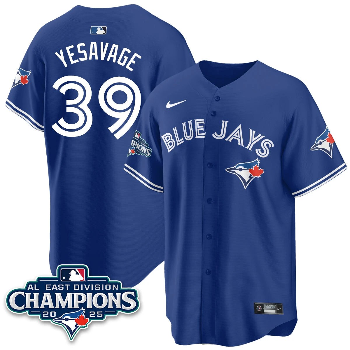 Toronto Blue Jays AL East Division Champions Jersey - All Stitched by Toronto Blue Jays
