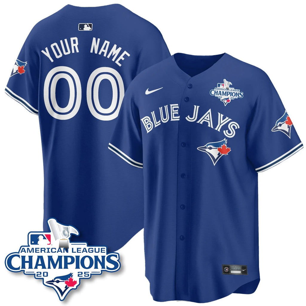 Toronto Blue Jays 2025 American League Champions Custom Jersey - All Stitched by Toronto Blue Jays