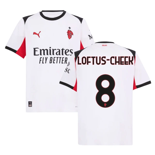 Ruben Loftus-Cheek 8 AC Milan 2025-26 Away Men Jersey – White by Soccer Jersey