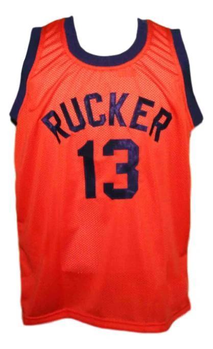 Rucker Jersey #13 Retro Vintage Basketball New Sewn Orange by My store basketball