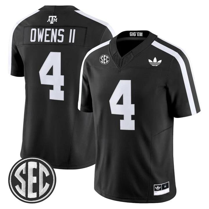 Rueben Owens II Jersey #4 Texas A&M Aggies 2025 Vapor V2 Stitched Black by NCAA Football Jersey