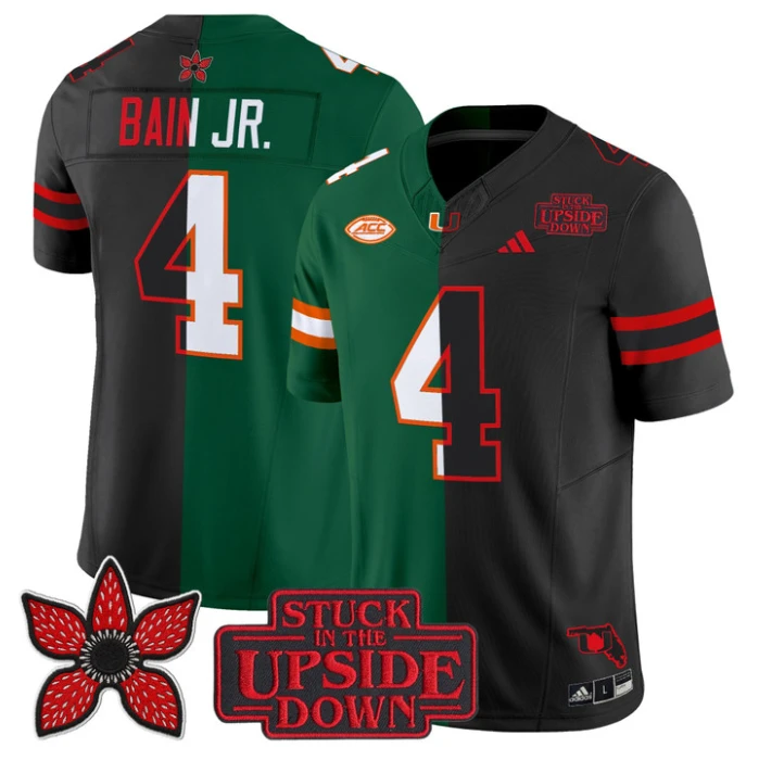 Rueben Bain Jr Jersey #4 Miami Hurricanes Upside Down Edition Stitched by My Store NCAA Football Jerseys