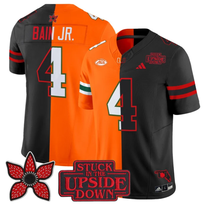 Rueben Bain Jr Jersey #4 Miami Hurricanes Upside Down Edition Stitched by My Store NCAA Football Jerseys