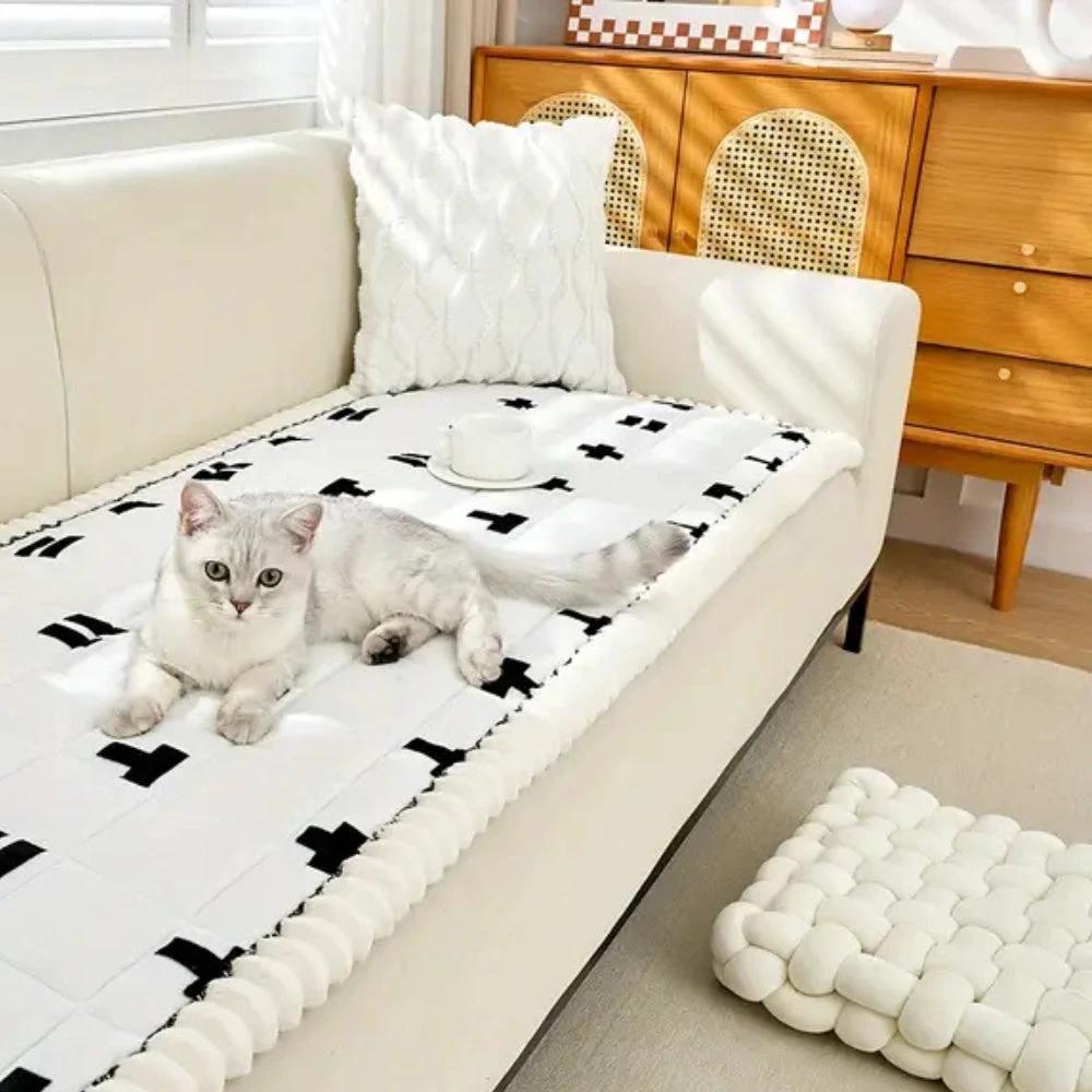 Ruffled Cloud Edge Quilted Couch Cover by Casa & Beyond