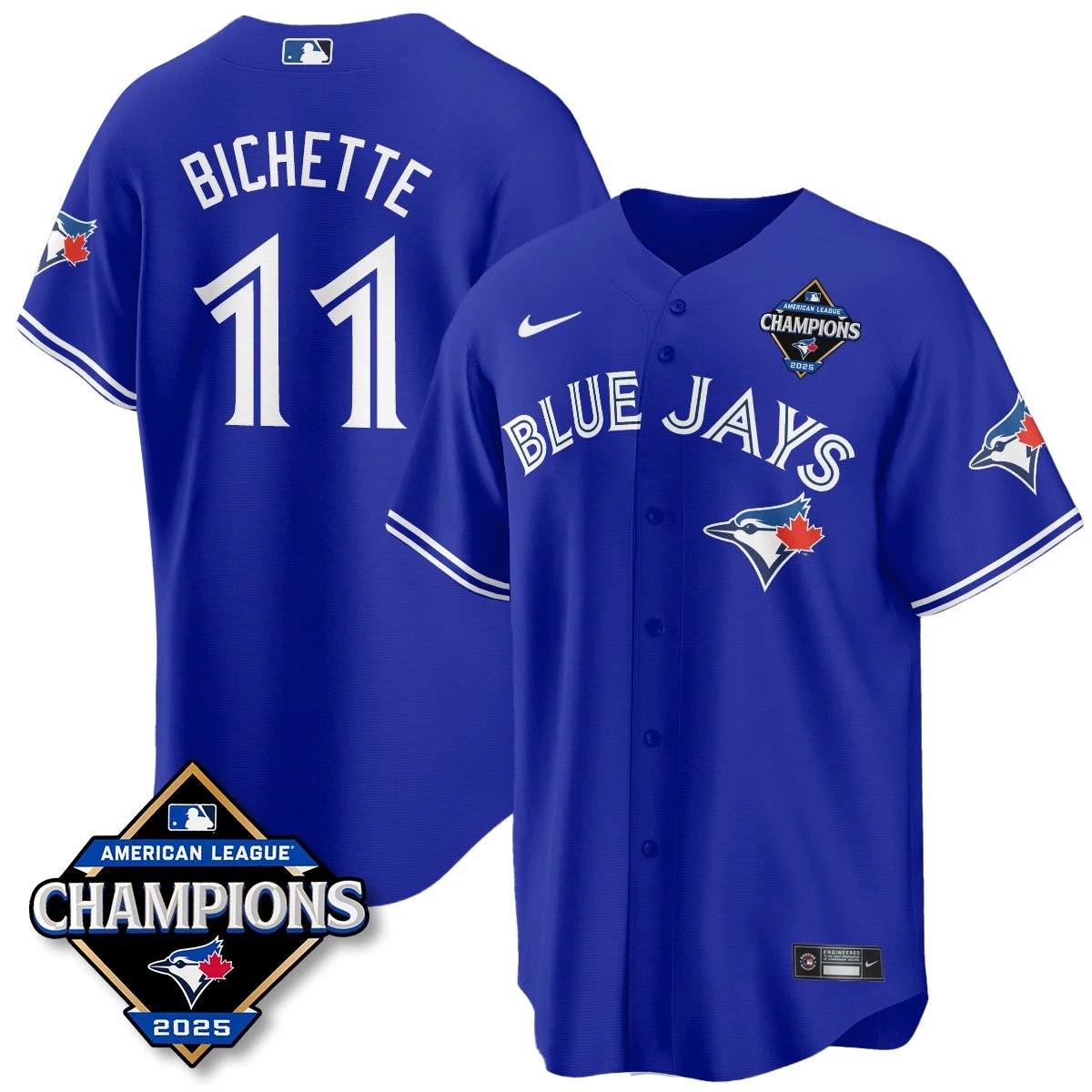 Toronto Blue Jays 2025 American League Champions Jersey - All Stitched by Toronto Blue Jays