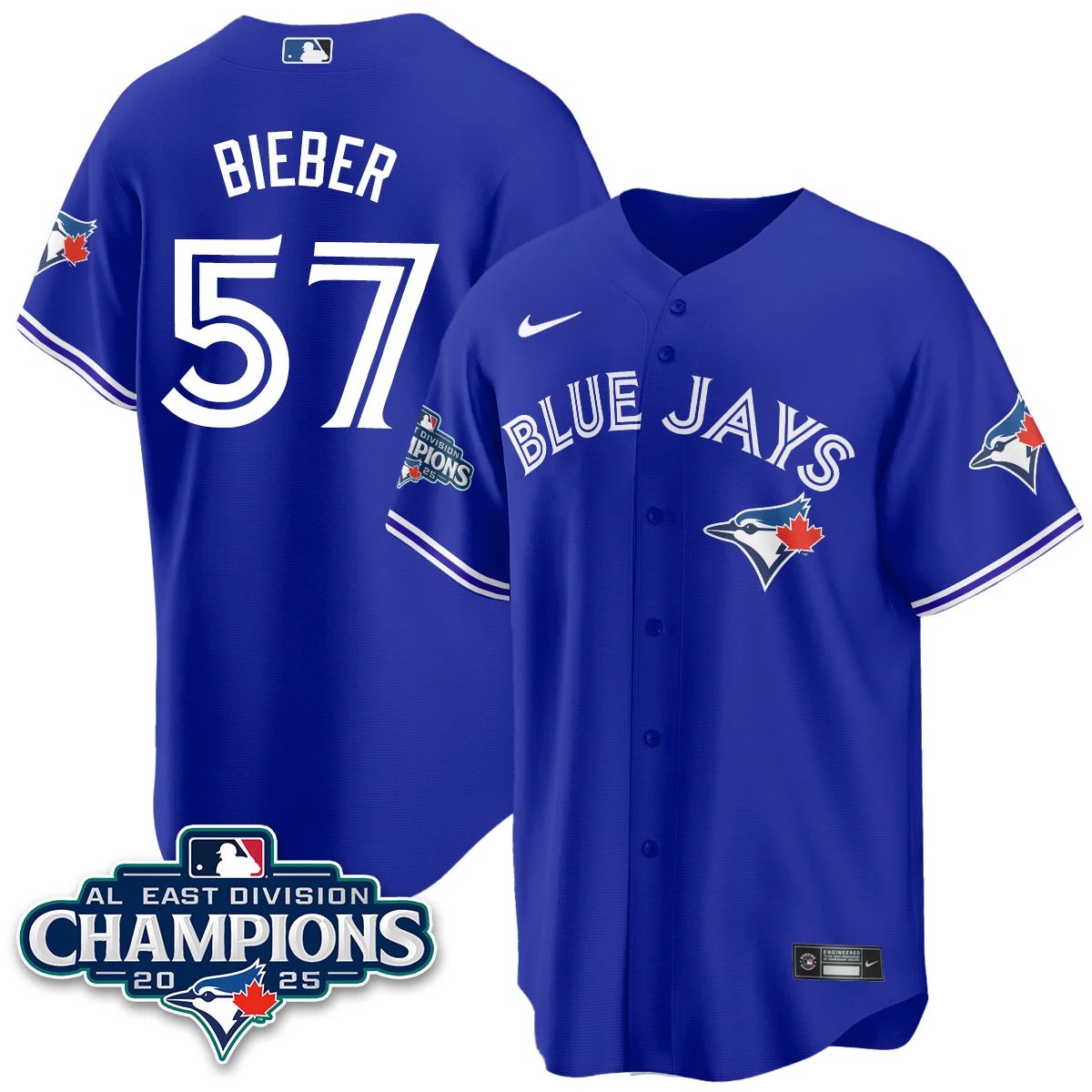 Toronto Blue Jays AL East Division Champions Jersey - All Stitched by Toronto Blue Jays