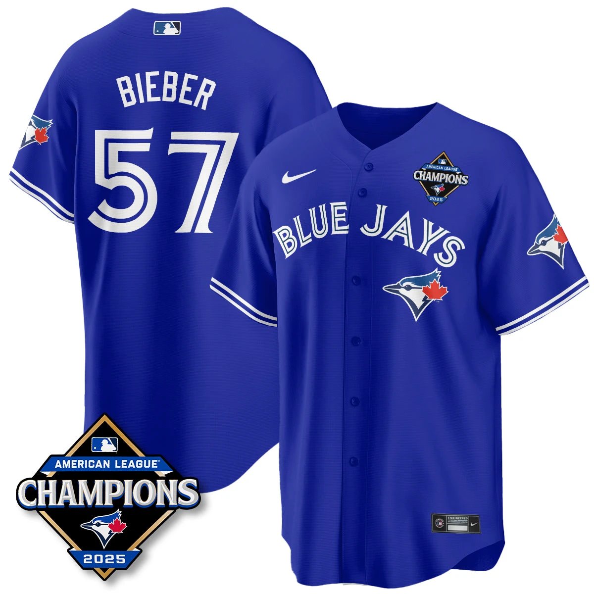 Toronto Blue Jays 2025 American League Champions Jersey - All Stitched by Toronto Blue Jays