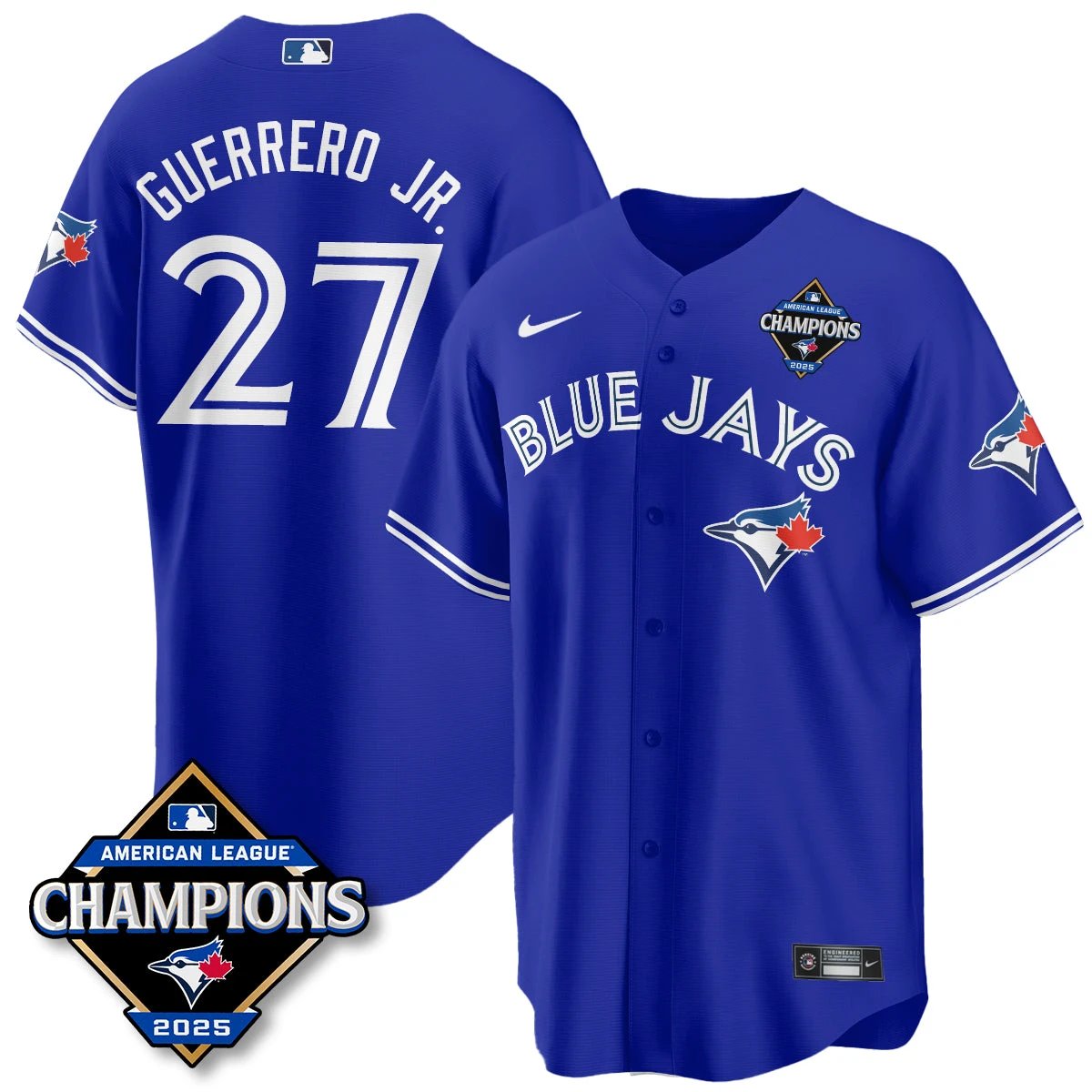 Toronto Blue Jays 2025 American League Champions Jersey - All Stitched by Toronto Blue Jays