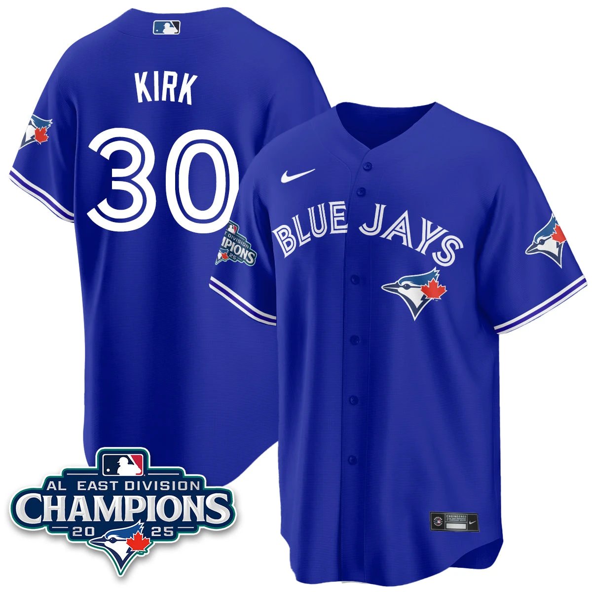 Toronto Blue Jays AL East Division Champions Jersey - All Stitched by Toronto Blue Jays