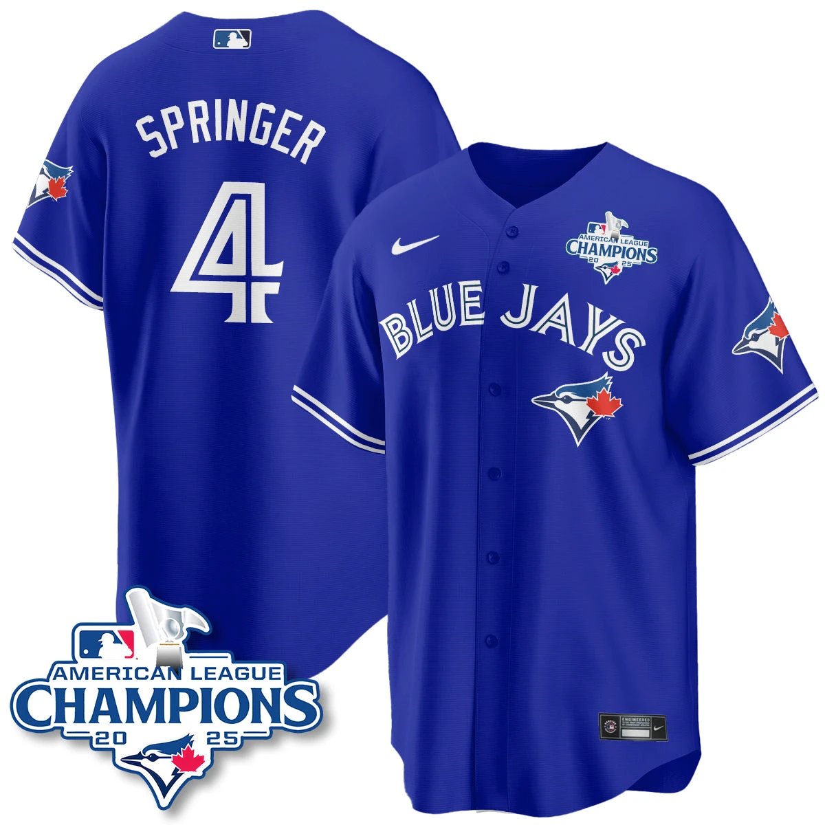 Toronto Blue Jays 2025 American League Champions Jersey - All Stitched by Toronto Blue Jays