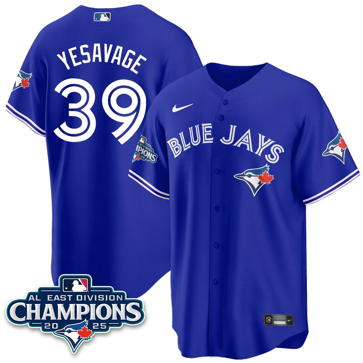 Toronto Blue Jays AL East Division Champions Jersey - All Stitched by Toronto Blue Jays