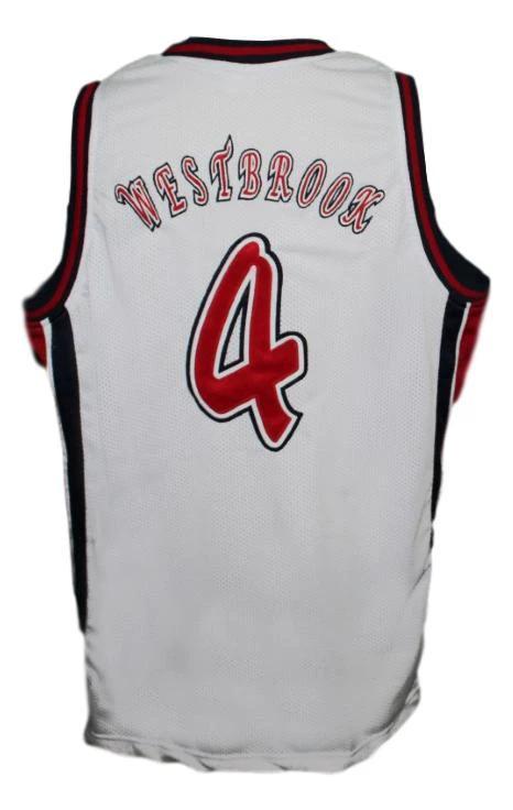 Russell Westbrook Jersey #4 Olympians HS Basketball Sewn White by My store basketball