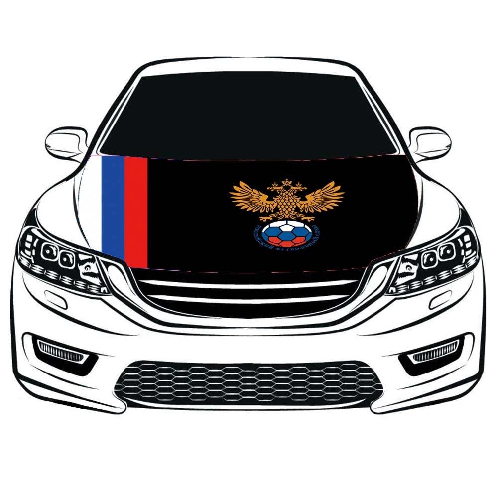 Russia National Football Team Car Hood Cover Flag , Engine Banner Сборная России по футболу,3.3X5ft/6X7FT,100% Polyester Elastic Fabrics Can be Washed by flagsshop