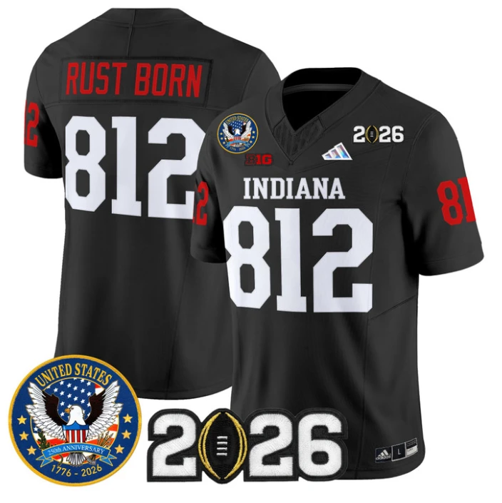Rust Born Jersey #812 Hoosiers United States 250th Patch V2 Stitched by My Store NCAA Football Jerseys