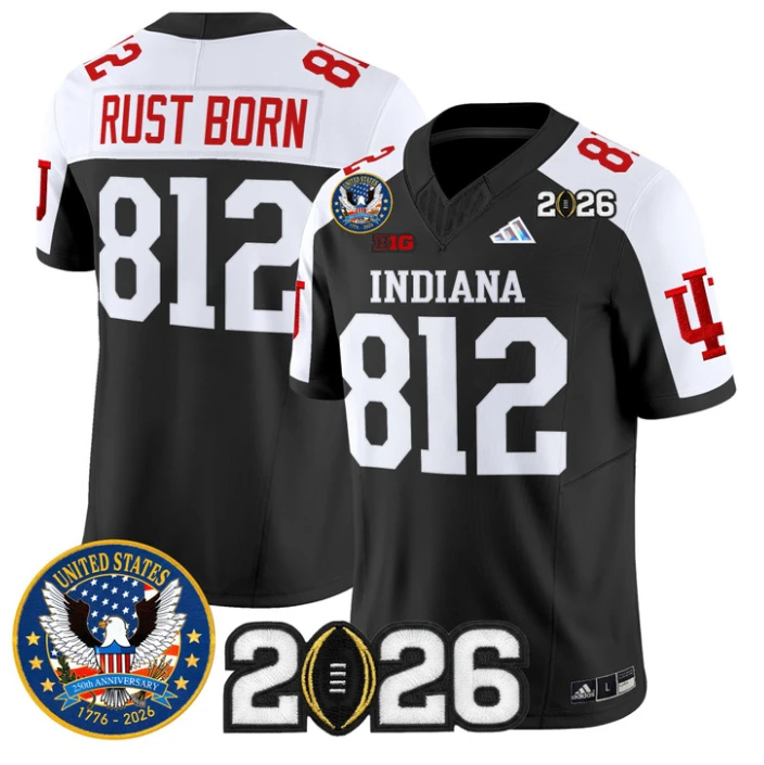 Rust Born Jersey #812 Hoosiers United States 250th Patch V2 Stitched by My Store NCAA Football Jerseys