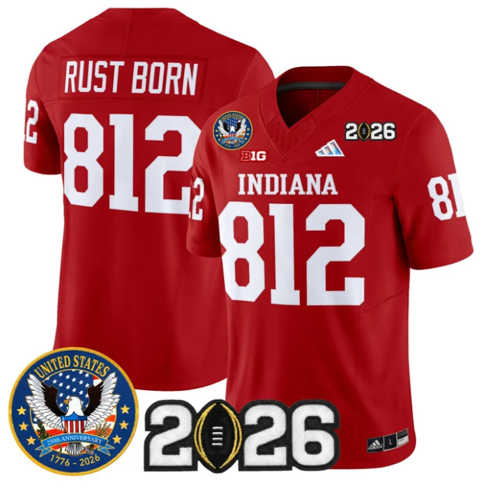 Rust Born Jersey #812 Hoosiers United States 250th Patch V2 Stitched by My Store NCAA Football Jerseys