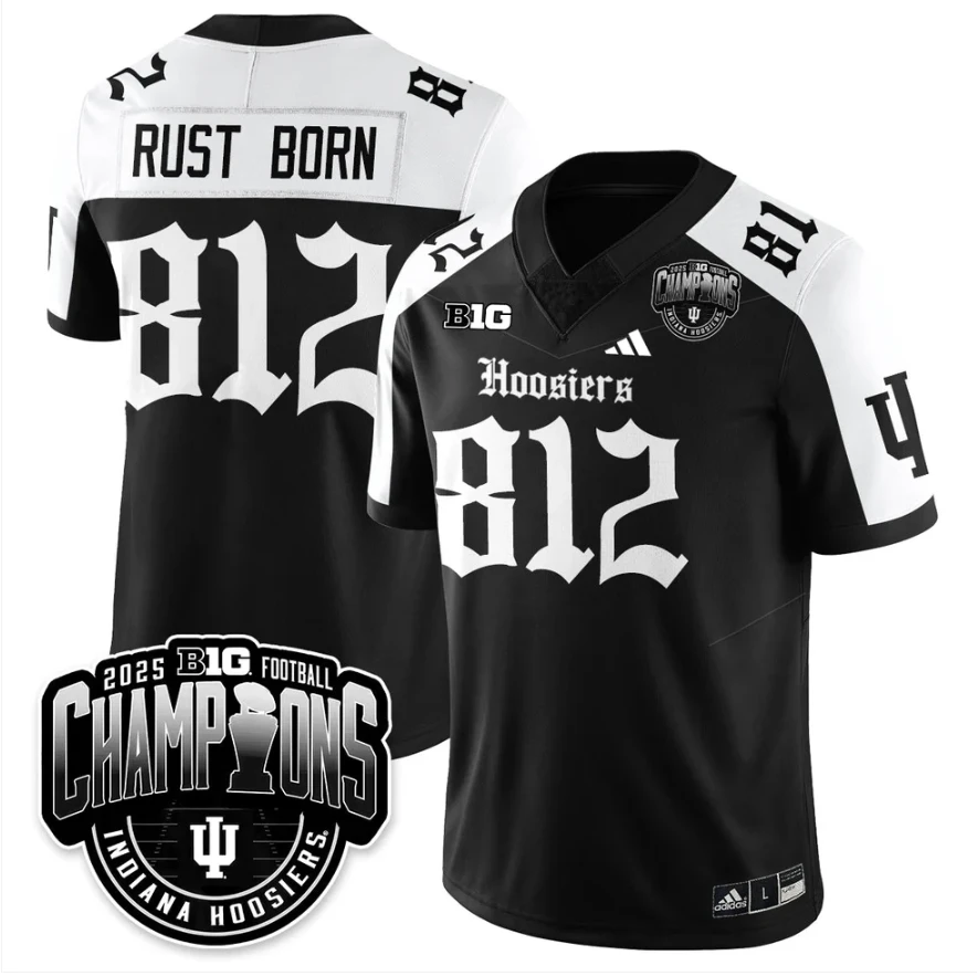 Rust Born Jersey #812 Indiana Hoosiers Gothic Big 10 Champions Stitched by My Store NCAA Football Jerseys