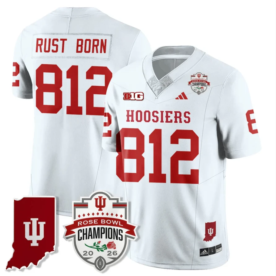 Rust Born Jersey #812 Indiana Hoosiers Rose Bowl Champions Stitched by My Store NCAA Football Jerseys