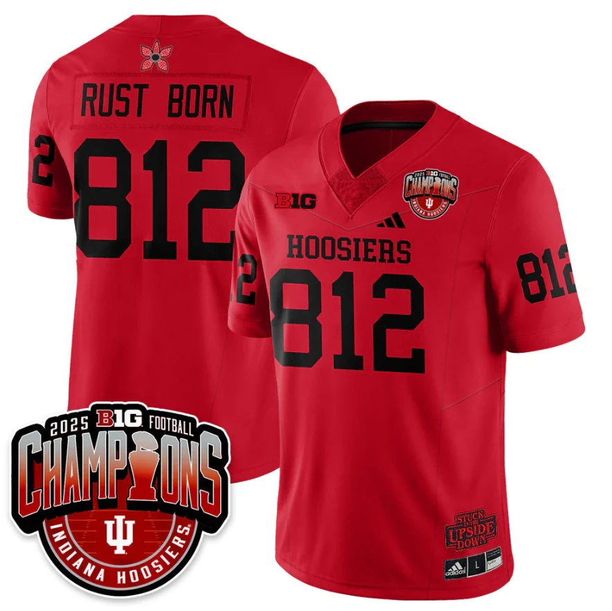 Rust Born Jersey #812 Indiana Hoosiers Stranger Things Big 10 Champions Stitched by My Store NCAA Football Jerseys