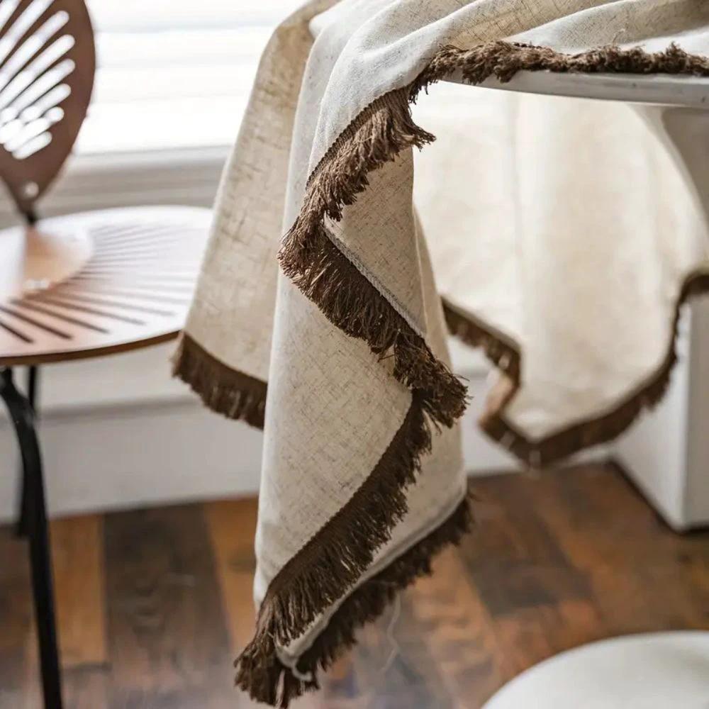 Rustic Charm Tassel Tablecloth by Casa & Beyond