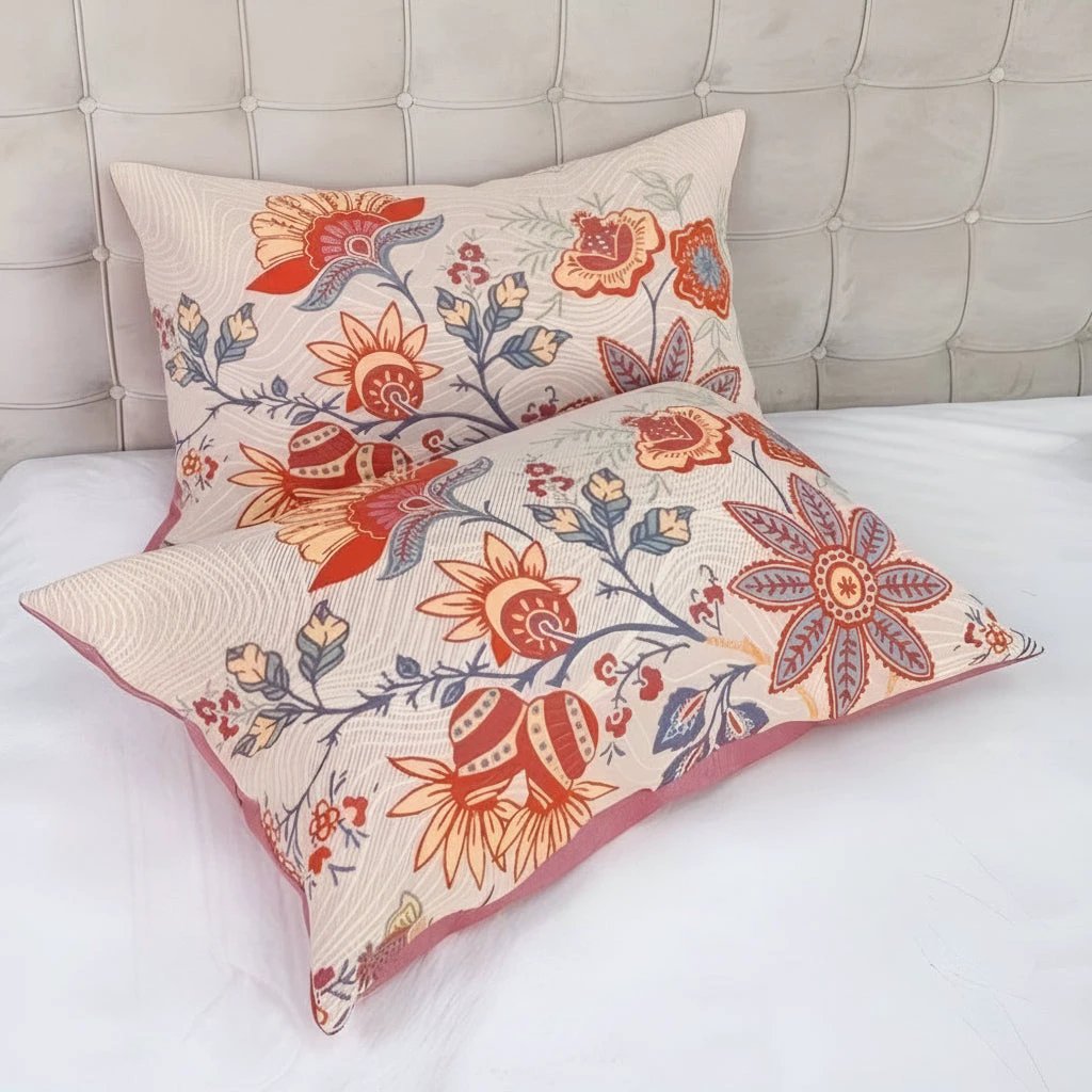 Rustic Floral Boho Pillowcases | 2pcs Set by Casa & Beyond