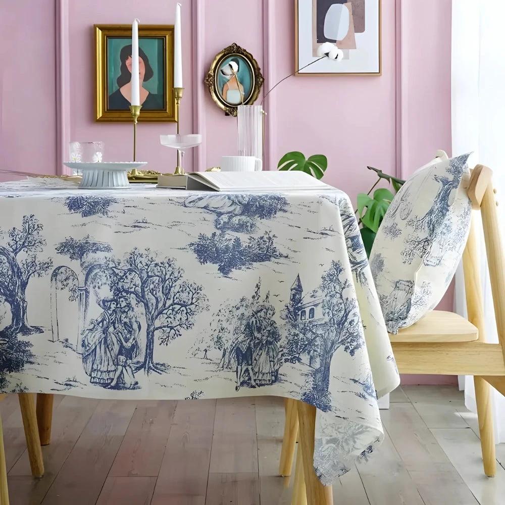 Rustic Ink-Style Print Table Cloth by Casa & Beyond