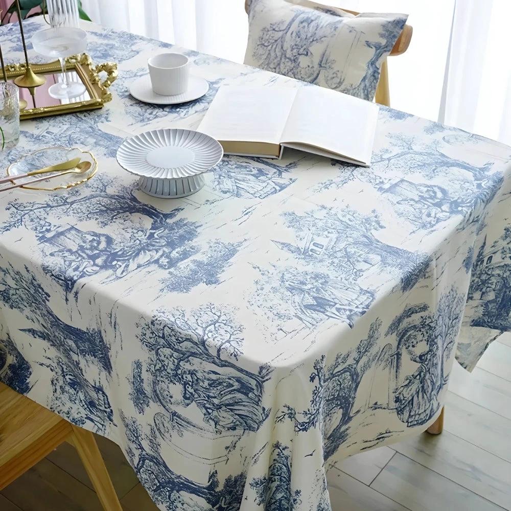 Rustic Ink-Style Print Table Cloth by Casa & Beyond