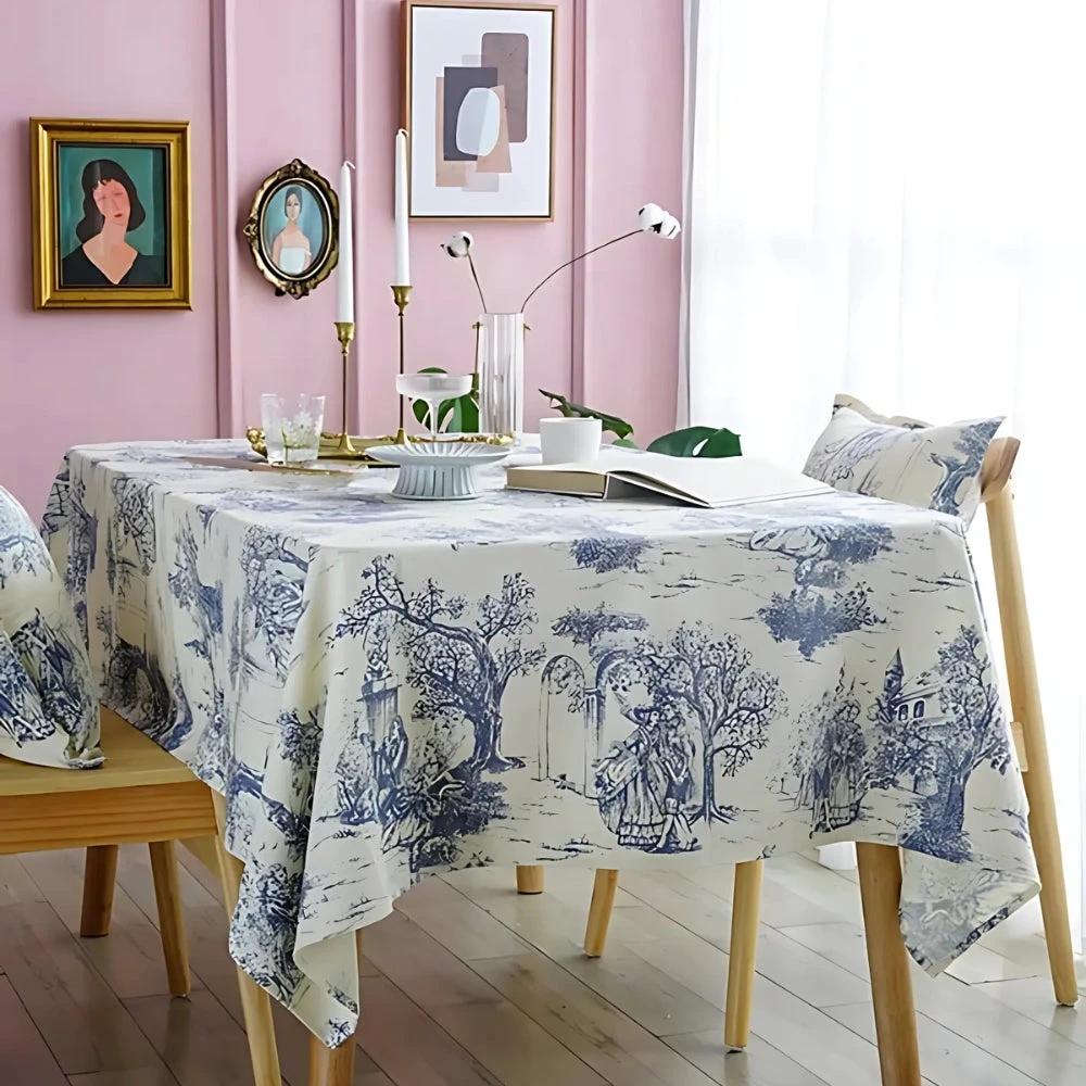 Rustic Ink-Style Print Table Cloth by Casa & Beyond