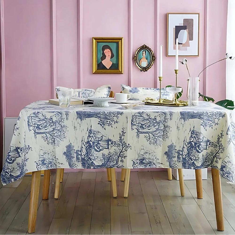 Rustic Ink-Style Print Table Cloth by Casa & Beyond