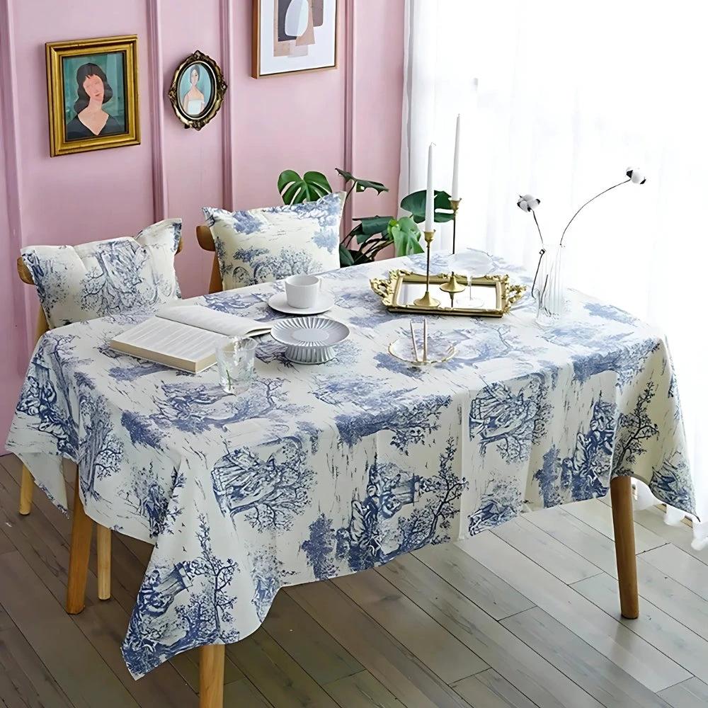 Rustic Ink-Style Print Table Cloth by Casa & Beyond