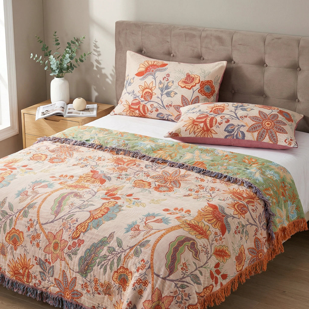 Rustic Floral Boho Pillowcases | 2pcs Set by Casa & Beyond