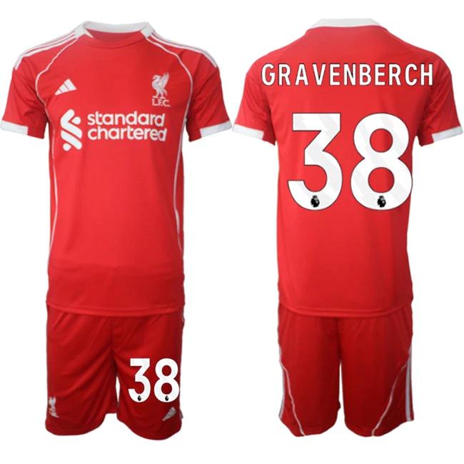 Ryan Gravenberch Jersey #38 Liverpool Red Home 2025-26 Soccer Suit by Soccer Jersey