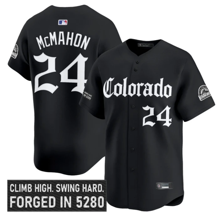 Ryan McMahon Jersey #24 Colorado Rockies Gothic Mile High Shadows Edition Black by My Store