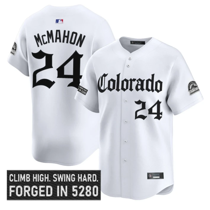 Ryan McMahon Jersey #24 Colorado Rockies Gothic Mile High Shadows Edition White by My Store