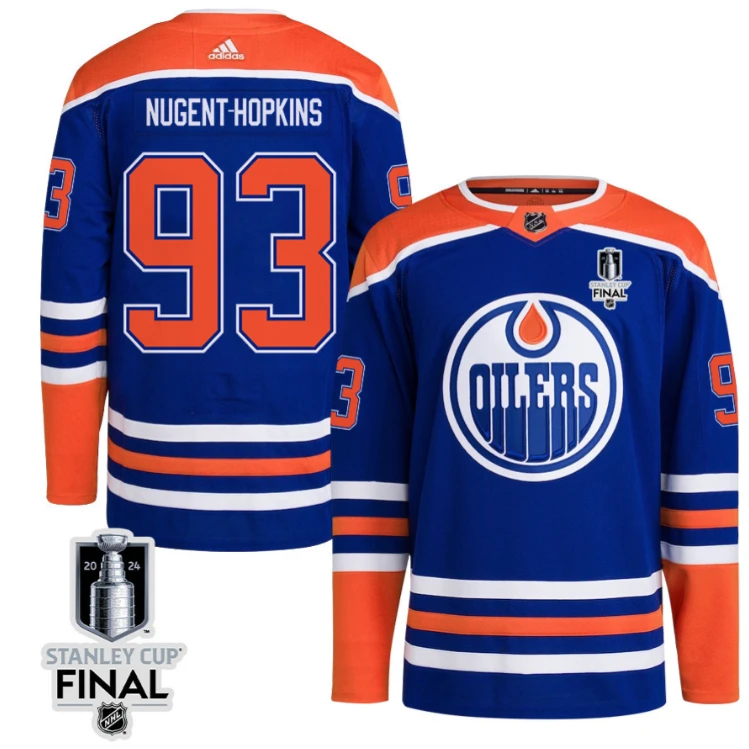 Ryan Nugent-Hopkins 93 Edmonton Oilers 2024 STANLEY CUP Final Home Primegreen Jersey Men, Royal by Hockey David