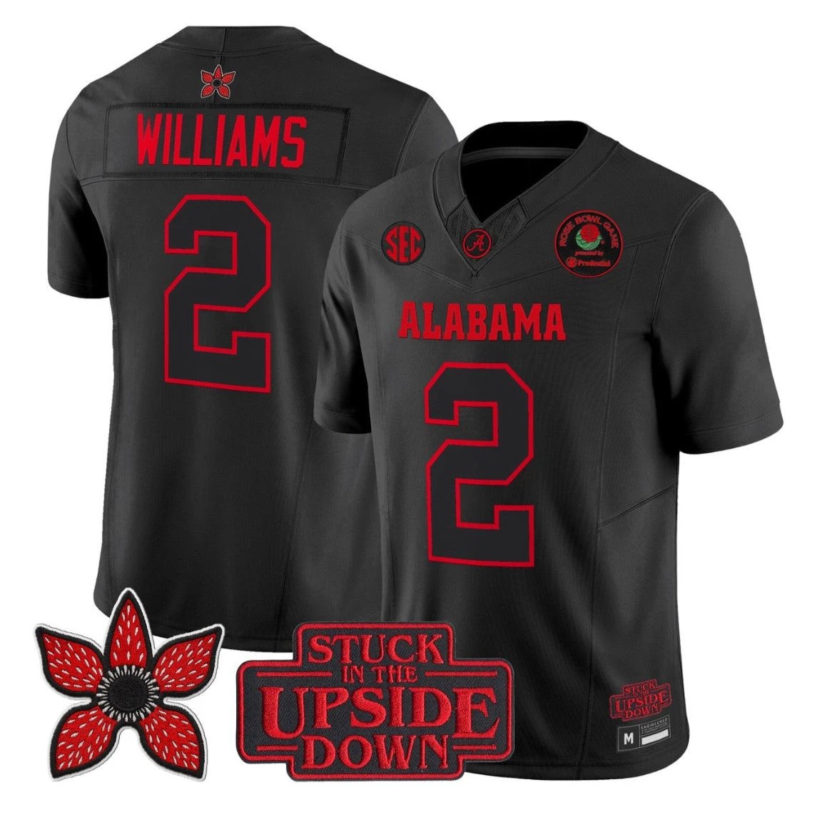 Ryan Williams Jersey #2 Alabama Crimson Stranger Things 2025 Rose Bowl Stitched by My Store NCAA Football Jerseys