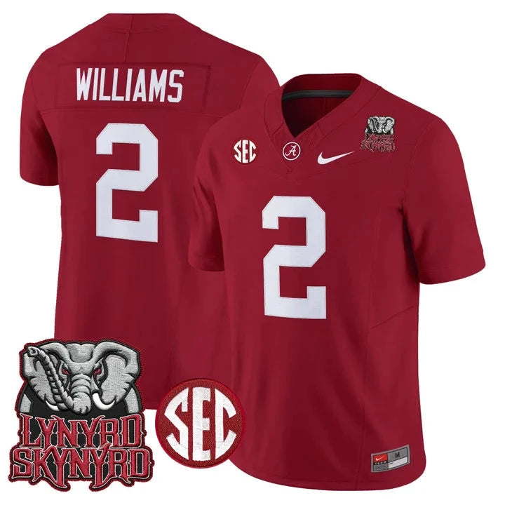 Ryan Williams Jersey #2 Alabama Crimson Tide Lynyrd Skynyrd Patch Stitched by My Store NCAA Football Jerseys
