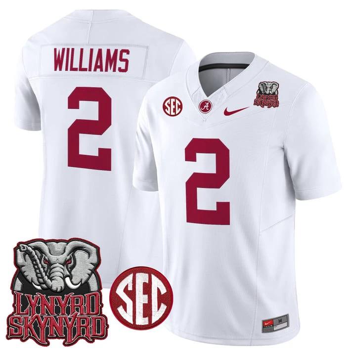 Ryan Williams Jersey #2 Alabama Crimson Tide Lynyrd Skynyrd Patch Stitched by My Store NCAA Football Jerseys
