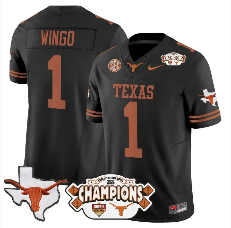 Ryan Wingo Jersey #1 Texas 2025 State Map Citrus Bowl Champions Stiched by My Store NCAA Football Jerseys