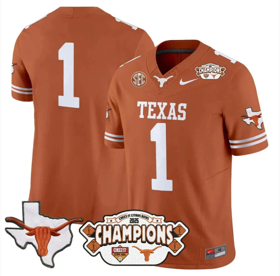 Ryan Wingo Jersey #1 Texas 2025 State Map Citrus Bowl Champions Stiched by My Store NCAA Football Jerseys