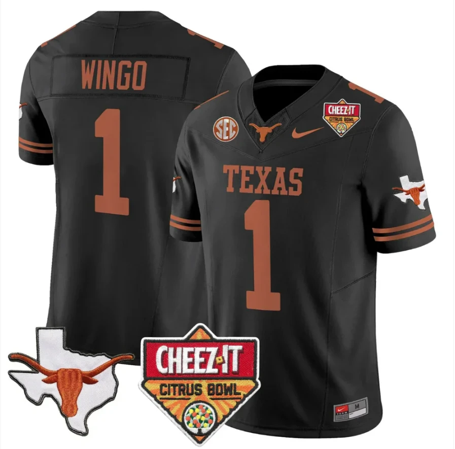 Ryan Wingo Jersey #1 Texas Longhorns 2025 State Map Citrus Bowl Stitched by My Store NCAA Football Jerseys