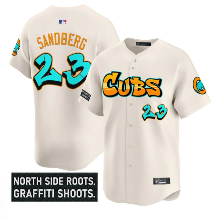 Ryne Sandberg Jersey #23 Chicago Cubs Graffiti North Side Edition Stitched Cream by My Store