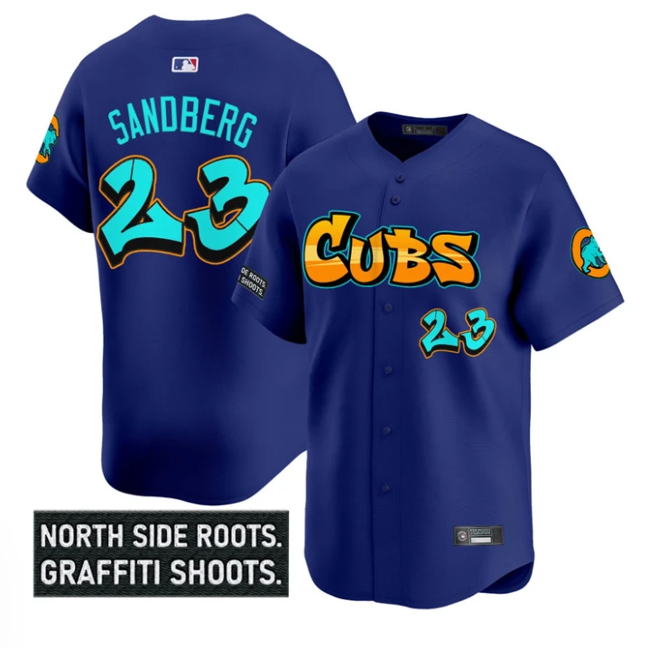 Ryne Sandberg Jersey #23 Chicago Cubs Graffiti North Side Edition Stitched Royal by My Store