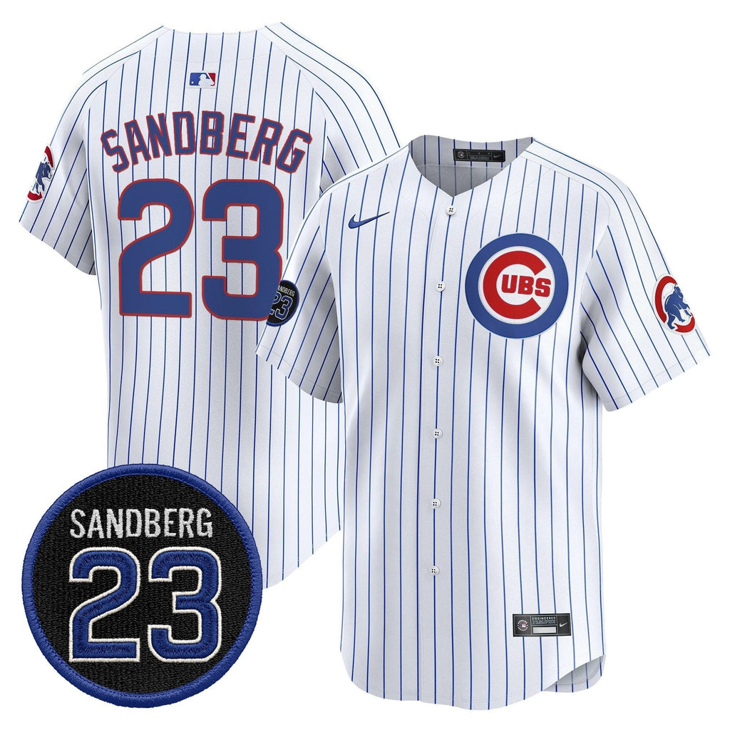 Ryne Sandberg Jersey #23 Chicago Cubs Ryne Sandberg Tribute Stitched Stripes by My Store